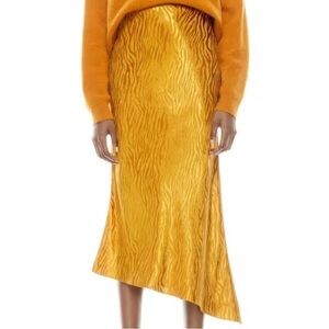 Elegant Gold Midi Skirt